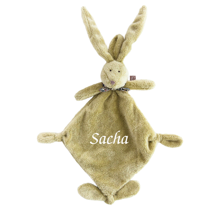  - flo the bunny - comforter with soother holder green 25 cm 